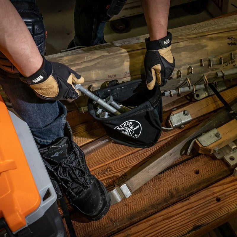 Klein Tools 51A Utility Tool Pouch for Nuts and Bolts with Interior Pocket - Durable Canvas, 9 x 3.5 x 10-Inch - Image 3