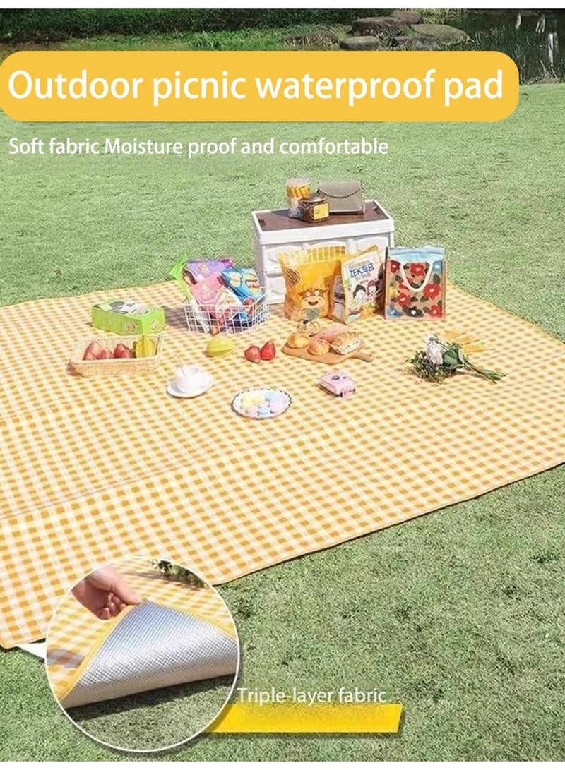 KINGMAZI 200x200cm Large Outdoor Foldable Picnic Blanket Waterproof Beach Mat Waterproof Picnic Blanket Portable Picnic Mat Portable For Outdoor Camping Family Outdoor Park Garden - Image 2