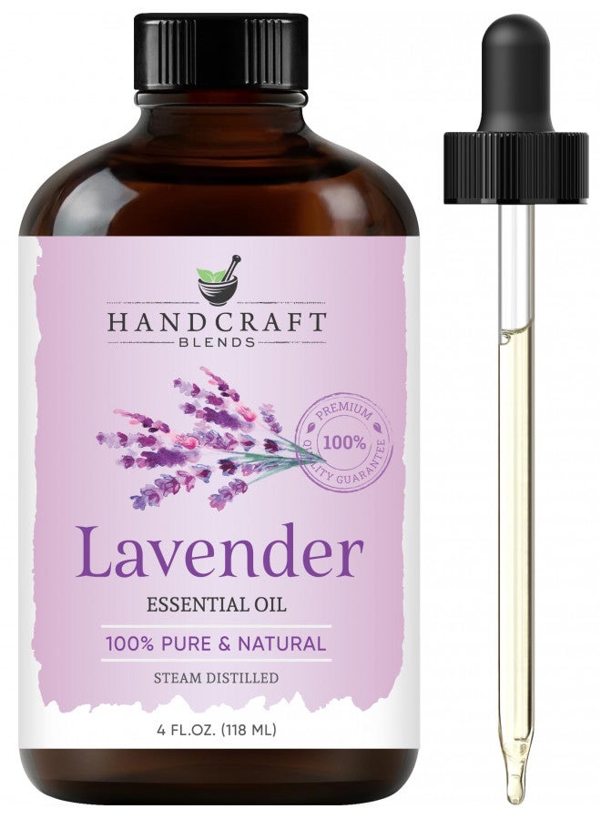 handcraft Blends Handcraft Lavender Essential Oil - 100% Pure and Natural - Premium Therapeutic Grade with Premium Glass Dropper - Huge 4 fl. Oz  - Image 1
