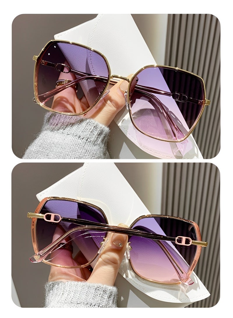 REOCLE Women's Semi Rimless Sunglasses Half Frame Sun Glasses Square Sunglasses Polarized UV Protection Trendy Designer Sun Glasses - Image 3