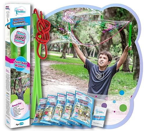WOWMAZING Giant Bubbles Kit Plus – Big Bubbles for Kids with a Large Bubble Wand and Bubble Mix (Makes 1.5 Gallon) - Image 1