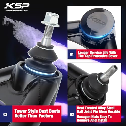 KSP PERFORMANCE KSP 4Runner Upper Control Arm, 2-4in Adjustable Front Control Arm Compatible with Toyota FJ Cruiser Land Cruiser Prado J120 J150, Aftermarket Arm Replace Stock A-arm After 2-4" Lift on Lexus J120 J150 - Image 3