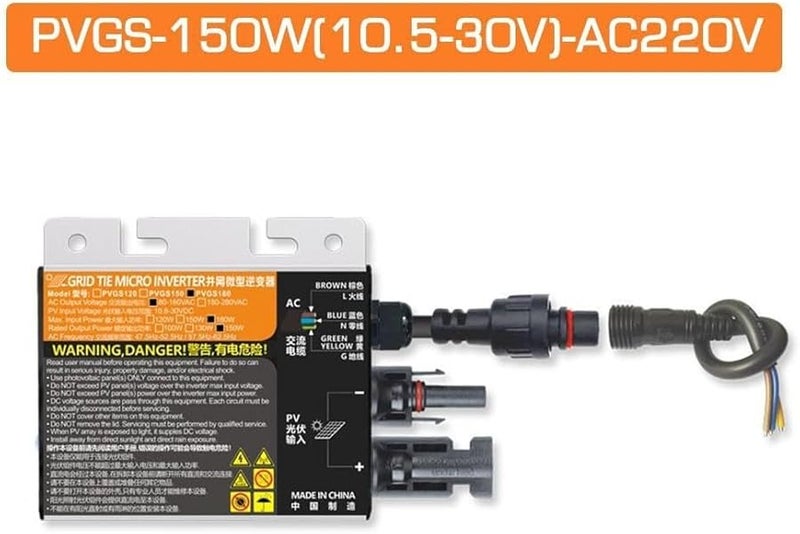 150W MPPT Grid Tie Solar Inverter DC 10 8 60V to AC 220V Pure Sine Wave High Efficiency Aluminum Alloy Housing - Image 3