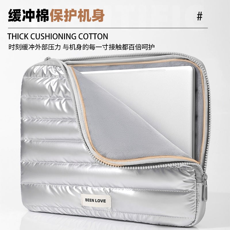 New down Cloth Computer Sleeve Baby Velvet Bubble Wrap Computer Bag 13.3inch / 14inch Computer Sleeve Bag - Image 3