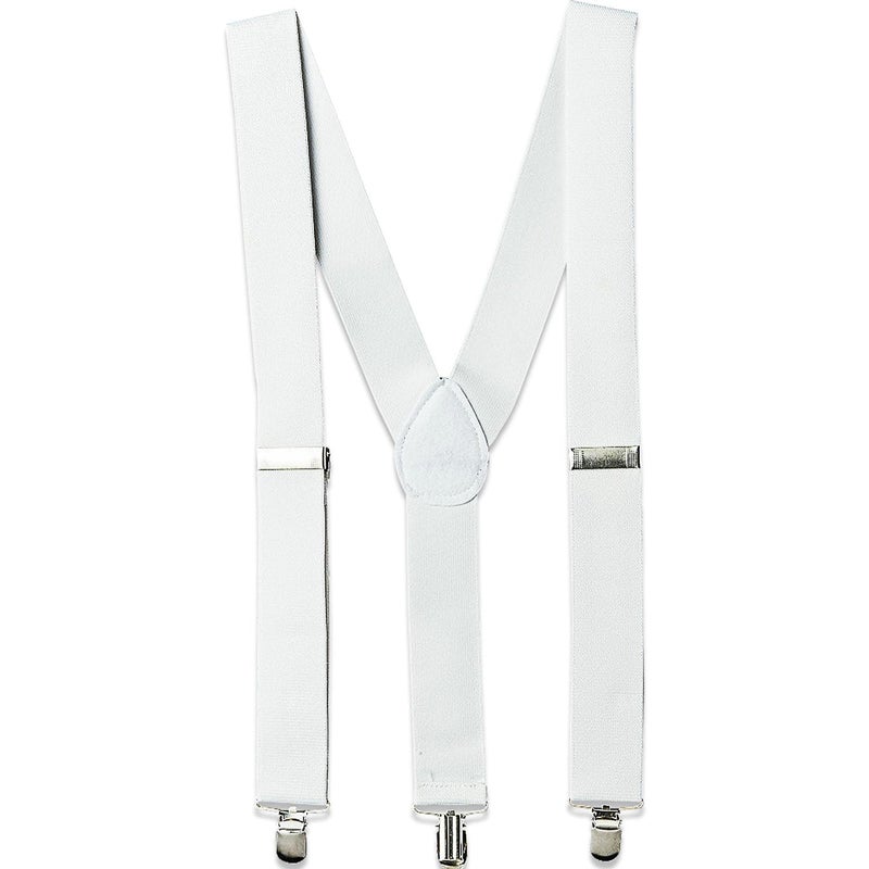 Amscan White Adjustable Metal Clip Accessory Suspenders - 1 Pack - Durable Polyester, Stylish & Versatile Accessory - Perfect For Weddings, Events & Everyday Elegance, One Size Fits Most - Image 4