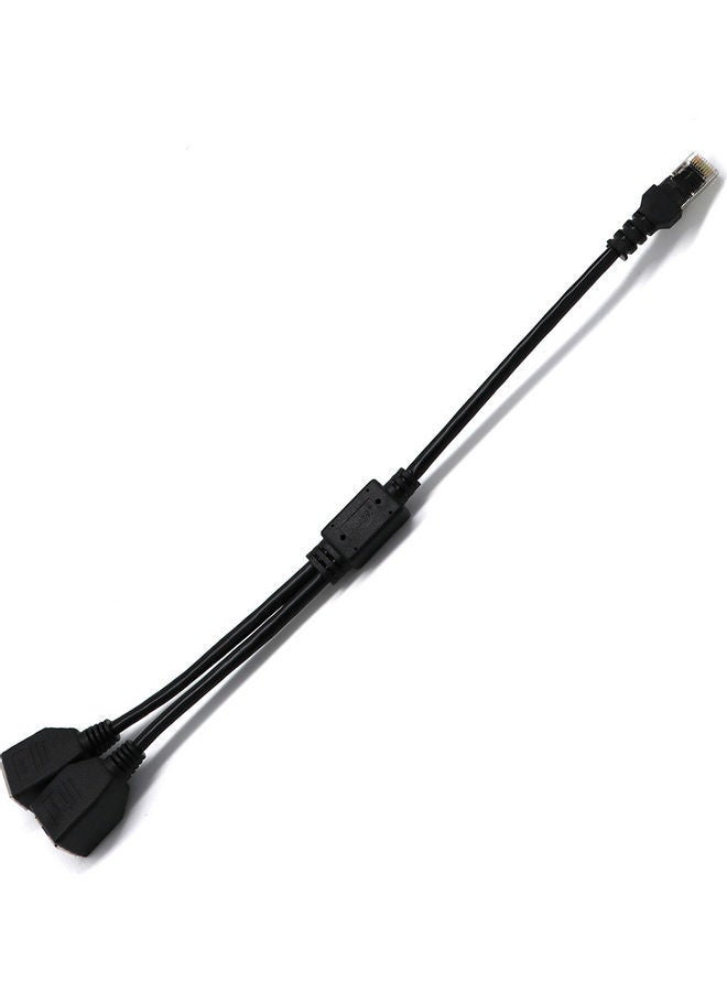 NIBEMINENT 1 Male To 2 Female LAN Ethernet Network Splitter Extender Adapter Cable Black  - Image 4