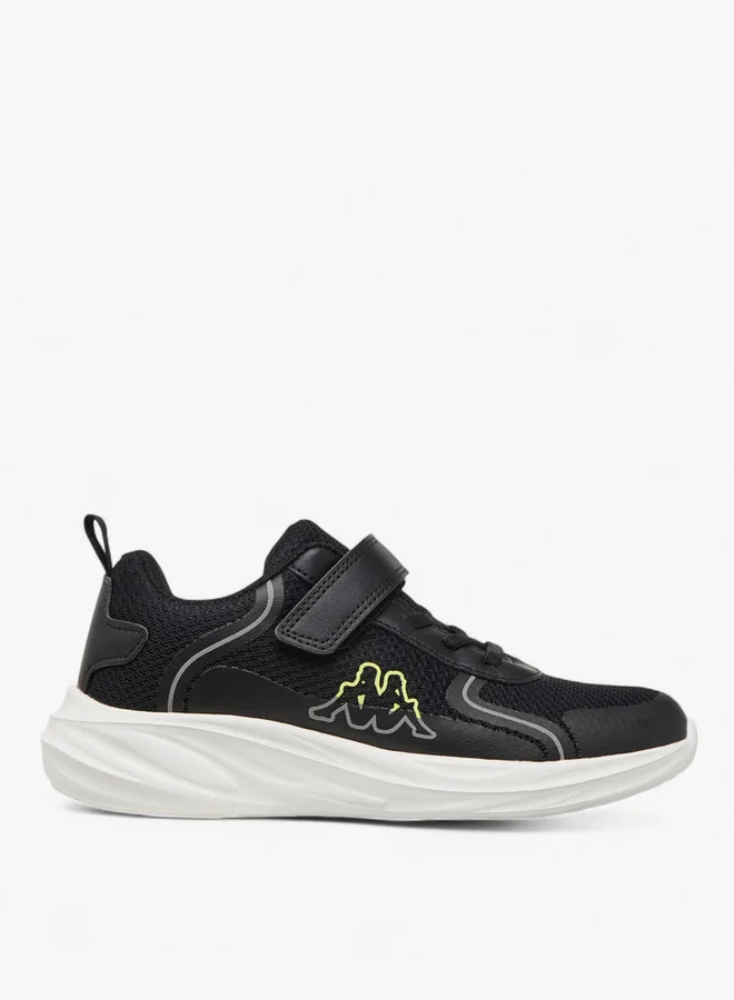Kappa Boys' Logo Print Sports Shoes with Hook and Loop Closure