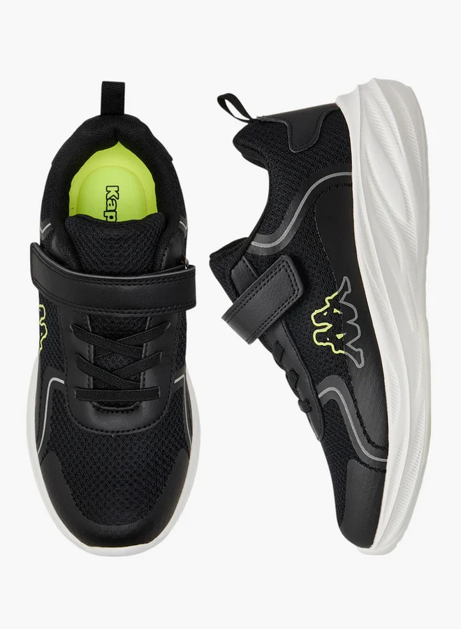 Kappa Boys' Logo Print Sports Shoes with Hook and Loop Closure