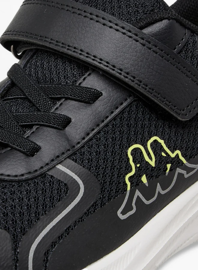 Kappa Boys' Logo Print Sports Shoes with Hook and Loop Closure