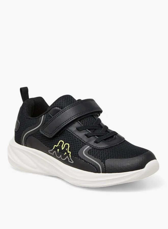 Kappa Boys' Logo Print Sports Shoes with Hook and Loop Closure