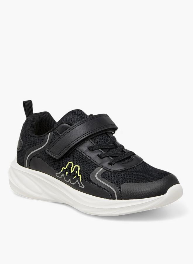 Kappa Boys' Logo Print Sports Shoes with Hook and Loop Closure - Image 1