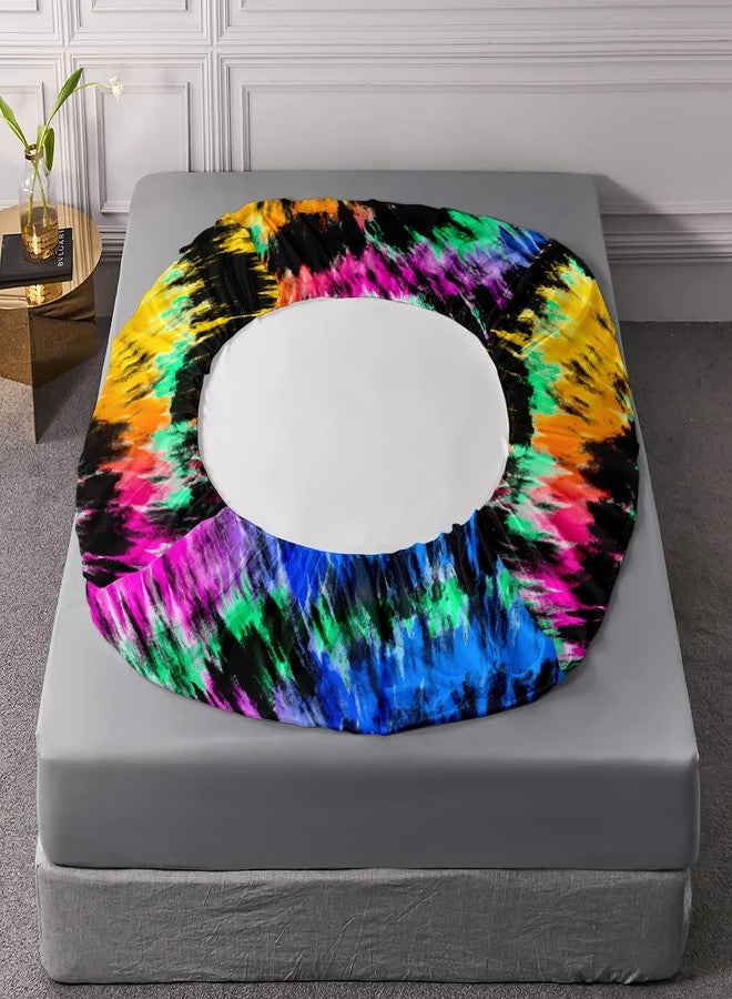 AILONEN Fulid Fitted Sheet Twin Size, Purple Tie Dye Bed Sheets for Teen Girls,Colorful Marble Bedroom Sheet Set,Tie Dye Bedsheets Set,Bedding Decor Set,1 Fitted Sheet and 2 Pillow Case,3 Piece - Image 3