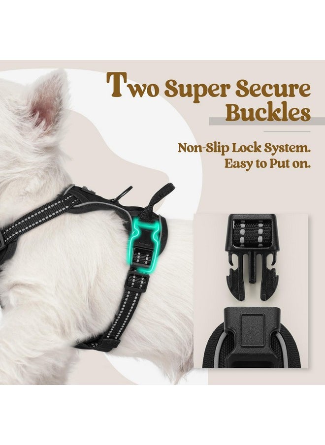 Rabbitgoo rabbitgoo Dog Harness No Pull with 2 Leash Clips, Adjustable Soft Padded, Reflective Oxford No Choke Pet Vest with Easy Control Handle for Puppy, Black, XS  - Image 2