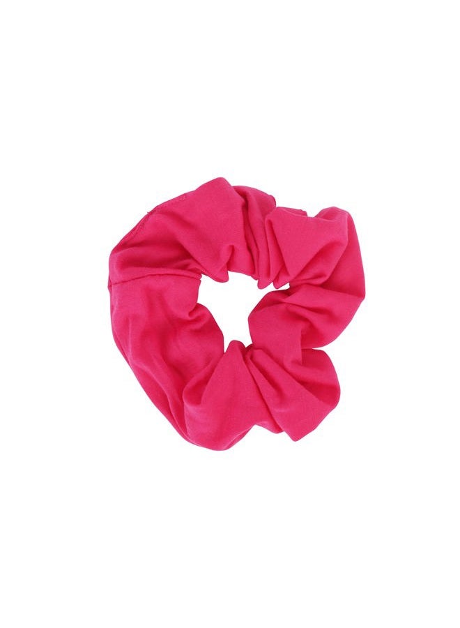 Motique Accessories Jumbo Cotton Scrunchie Hair Tie - Hot Pink - Image 1