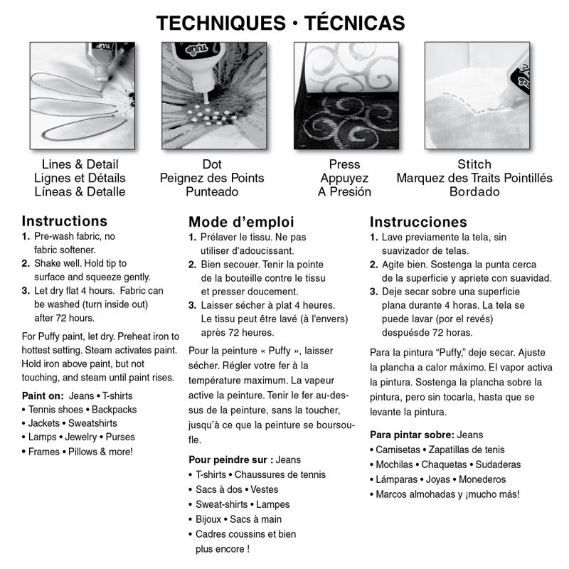 Tulip Puffy Paint: 3-D Fashion Paint, Assorted Colors, 6 Pack - Image 2