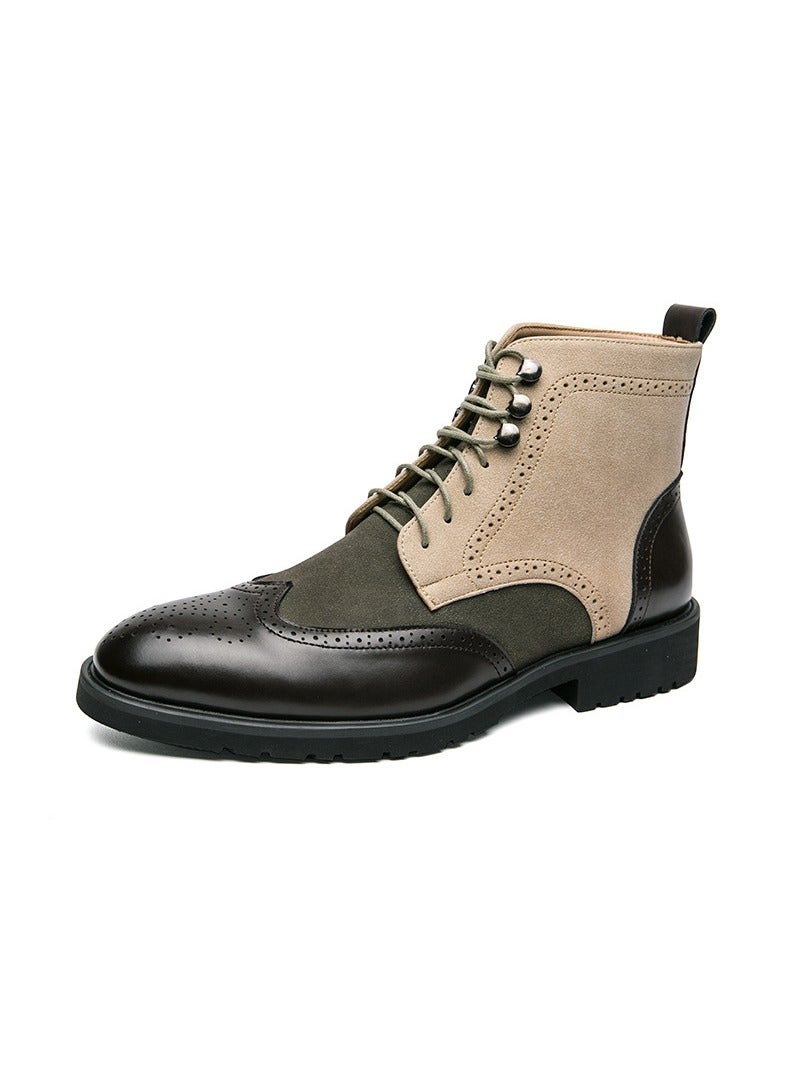 KUYING New Men's Casual Leather Boots - Image 1