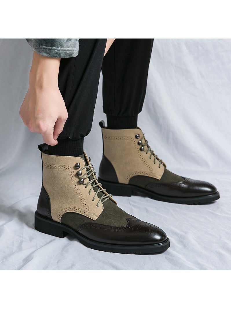 KUYING New Men's Casual Leather Boots - Image 5