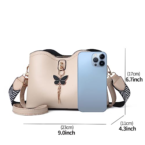 Xiaoyu Small Crossbody Bags for Women Fashion Purses for Teenage Girls Lightweight Handbags Shoulder Bag (Khaki) - Image 2