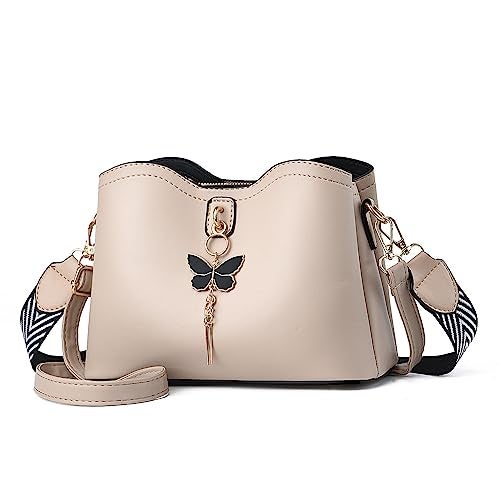 Xiaoyu Small Crossbody Bags for Women Fashion Purses for Teenage Girls Lightweight Handbags Shoulder Bag (Khaki) - Image 1