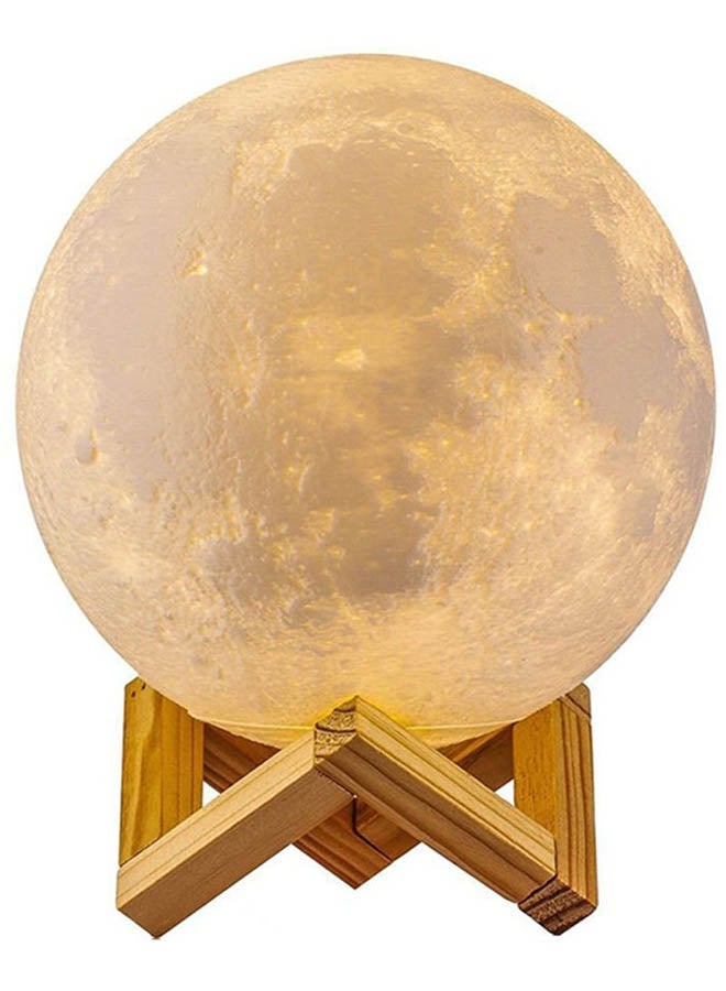 LED Moon Lamp With Remote And Touch Control White/Brown 15X15X15cm - Image 1