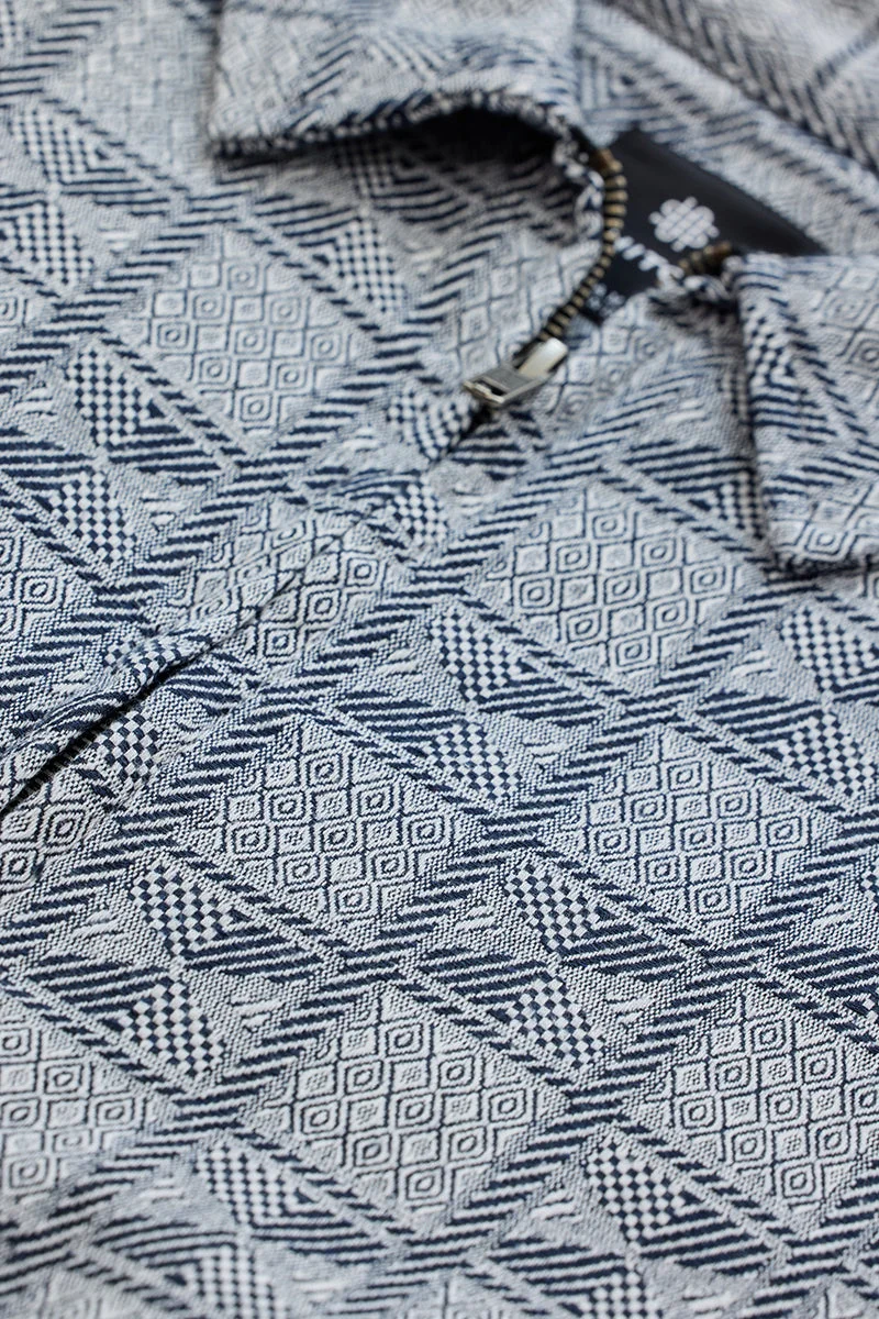 سنيتش Grey Geometric Relaxed Fit Jacket