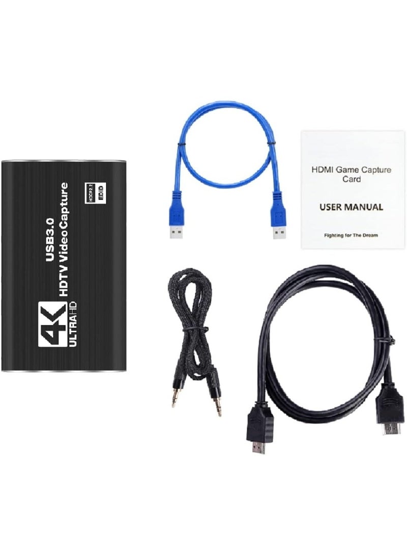 Koya USB 3.0 to HDMI game capture card, and HDMI 4K UHD to USB 3.0 card, for recording via DSLR camera, HDTV, PlayStation 4, Switch, Xbox One, Xbox 360, and more. - Image 1