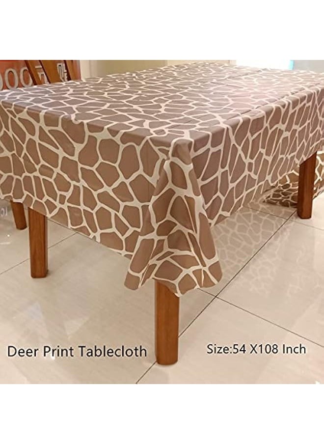 NIBEMINENT - 5pcs Animal Print Table Covers,Safari Animal Tablecloth,Jungle Animal Striped Tablecloth,Zoo Print Tablecloth Party Supplies for Jungle Animal Theme Birthday Party (Black Green) - Image 1