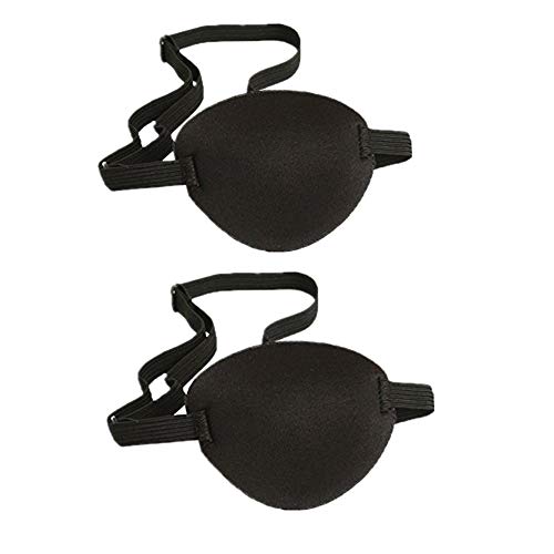 RUITASA 2 Pcs Adult Kids Black Adjustable Soft and Comfortable Pirate Eye Patch Single Eye Mask for Amblyopia Lazy Eye - Image 2