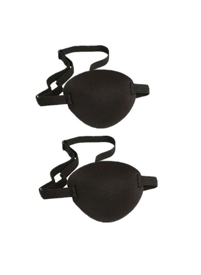 RUITASA 2 Pcs Adult Kids Black Adjustable Soft and Comfortable Pirate Eye Patch Single Eye Mask for Amblyopia Lazy Eye - Image 3