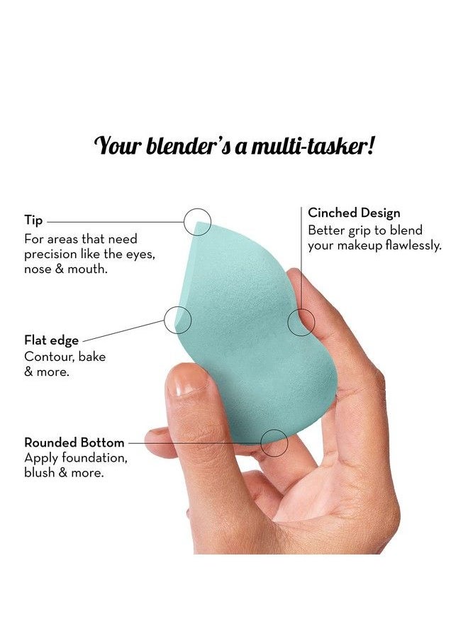 Plush Tiffany Tint Microfiber Beauty Blender With Case ; Pear Cut Blender ; Makeup Sponge That Saves Up To 60% Makeup ; ; For All Makeup Formulations ; Crueltyfree ; Latexfree ; Vegan  - Image 4