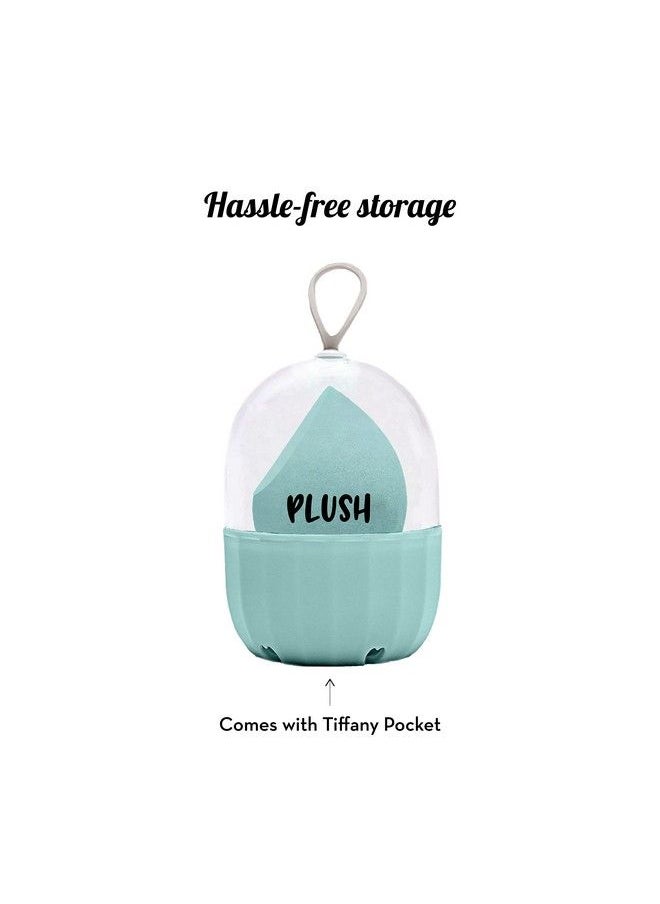 Plush Tiffany Tint Microfiber Beauty Blender With Case ; Pear Cut Blender ; Makeup Sponge That Saves Up To 60% Makeup ; ; For All Makeup Formulations ; Crueltyfree ; Latexfree ; Vegan  - Image 5