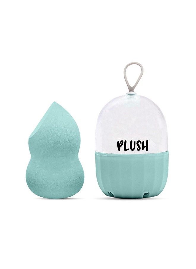 Plush Tiffany Tint Microfiber Beauty Blender With Case ; Pear Cut Blender ; Makeup Sponge That Saves Up To 60% Makeup ; ; For All Makeup Formulations ; Crueltyfree ; Latexfree ; Vegan  - Image 2
