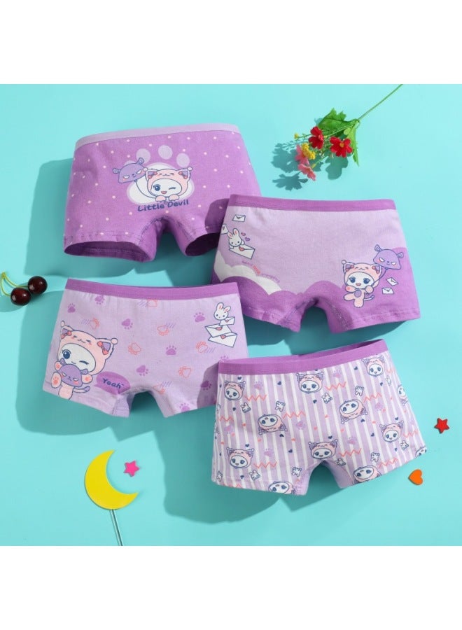 New Children's Cotton Underwear Girls' Underwear Girls' Boxers Pure Cotton Breathable Small Medium And Big Children Baby Boxers