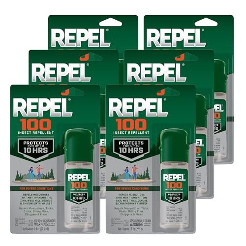 Repel 100 Insect Repellent, 1 Ounce, With DEET, 10-Hour Protection Long-Lasting Insect Repellent Travel Pump Spray Repels Mosquitoes, Ticks, Gnats, Biting Flies, Chiggers And Fleas, 6 Pack - Image 1