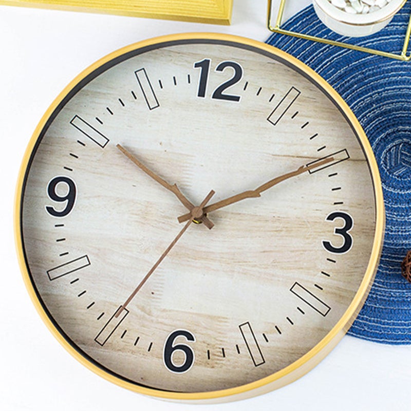 Household Clock Wall Hanging Clock Simple Style Round Clock Office Mute Wall Clock without Battery - Image 4