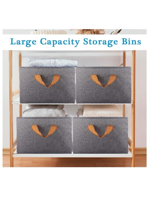 (4قطع )من صندوق تخزين اوكسفورد لتنظيم الملابس والفوط والمفروشات وايضا العاب الاطفال والادوات المدرسية قابل للطي بمقاس 47*28*20 سم(قد يختلف اللون)