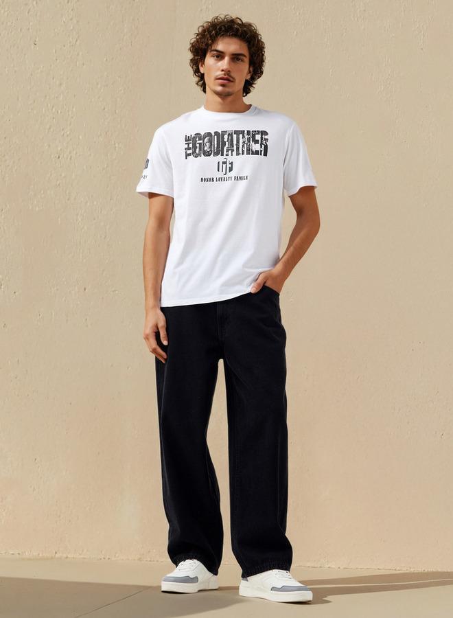 اس بي كاركترز تيشيرت رجالي بطبعة فيلم العراب بياقة دائرية وأكمام قصيرة بقصة عادية - Image 2