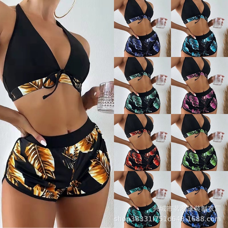 بيكيني ثلاثي القطع بتصميم ملون عالٍ من مينغ يي للنساء - Image 1