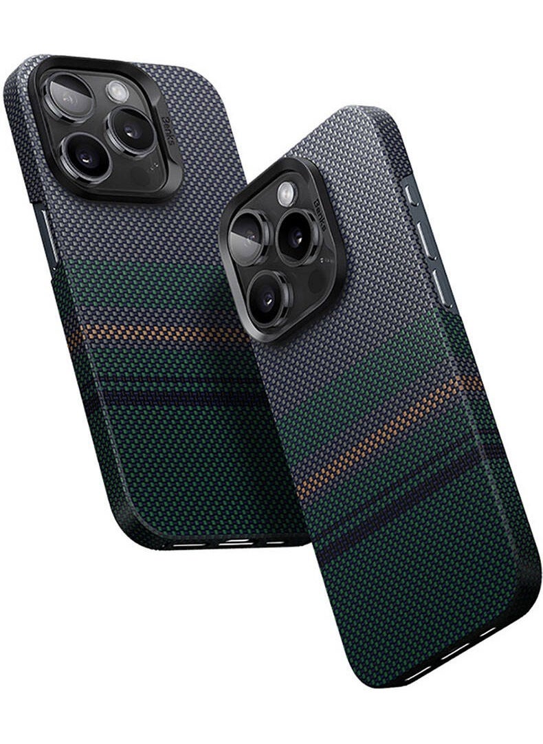Benks - iPhone 14 Pro Max Compatible Case Magsafe Charging Feature Carbon Fiber Aurora Armorair Kevlar Cover - Image 1