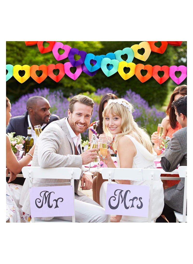 Zikra 6 Pieces 10 Feet Colorful Heart Banner Colorful Party Paper Garland Heart Shape Hanging Decorations for Birthday Party Wedding Decorations - Image 4