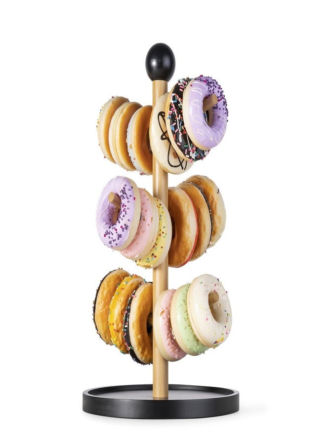 Capesaro Donut Stand 1 Pack,Donut Display Stand for Dessert Table,Donut Tree,Donut Holder for Party,Graduation，Birthday，Wedding,Baby Shower Dessert Table Decoration（Wood - Image 1