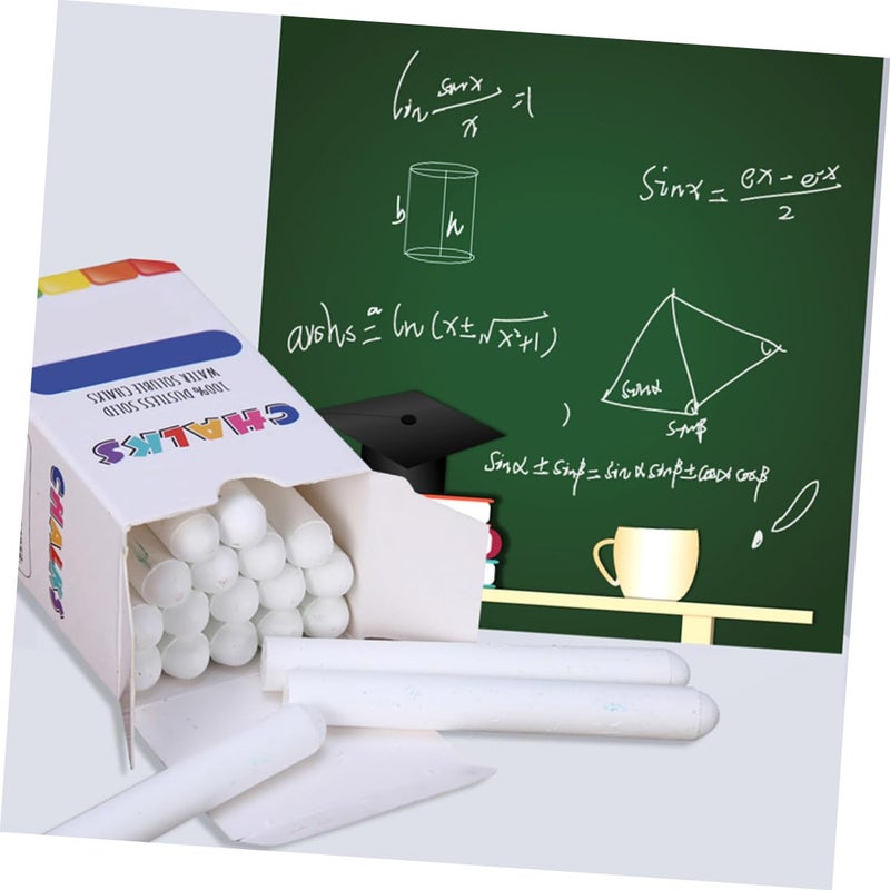 20 Pack Dustless White Chalk Washable Water Soluble Eco Friendly for Blackboard Sidewalk Drawing - Image 4