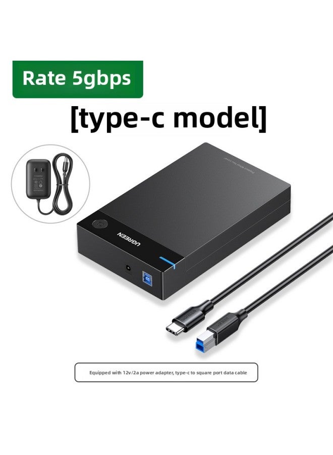 Mobile Hard Disk Box SSD2.5 Inch External Desktop Mechanical Hard Disk To Read Sata Solid State Disk-Color:【Type-C】 5Gbps★Removable Cord With Power Supply★2.5/3.5 Universal -60736