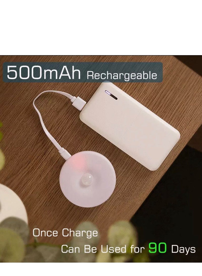 BLUE CORAL 3-Pack Motion Sensor LED Night Light USB Rechargeable Energy-saving Intelligent Body Induction Lamp For Bedroom Washroom Stairs (3 PACKS) - Image 4