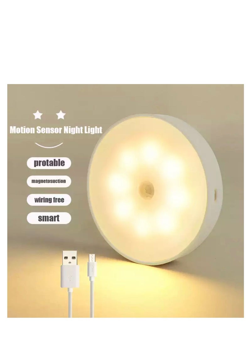 BLUE CORAL 3-Pack Motion Sensor LED Night Light USB Rechargeable Energy-saving Intelligent Body Induction Lamp For Bedroom Washroom Stairs (3 PACKS) - Image 2