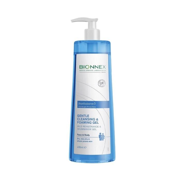 Bionnex Perfederm Gentle Cleansing Foaming Gel, Face and Body Wash for Dry and Sensitive Skin, 400ml