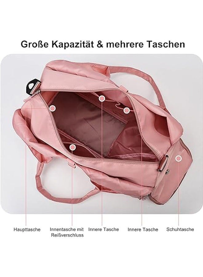 Generic Sports Bag Lady's Yoga Bag Large Travel Bag with Shoe Compartment & Multiple Pockets, Yoga Mat Waterproof Tote Bag, Sports Travel Yoga Lightweight Weekend Fitness Bag Training Bag (Pink) - Image 2