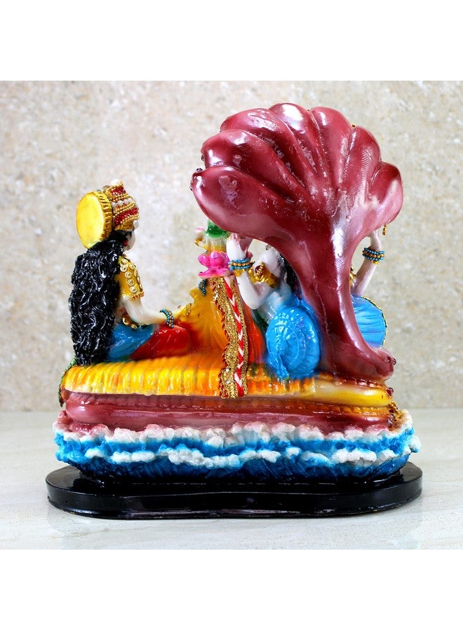 ESPLANADE - Resin Vishnu with Laxmi in Ksheer Sagar - Lakshmi Narayan Murti Idol Statue Sculpture - Pooja Articles - Multicolour - 10" Inches, Idol - Image 4