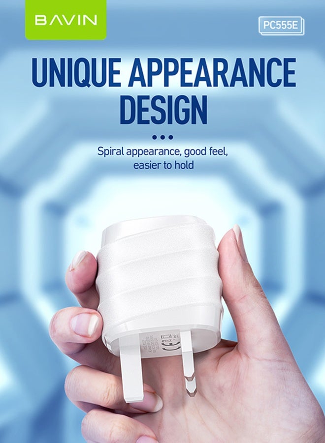 Bavin QC3.0 18W USB-IOS mobile phone wall quick fast charger with charger cable - Image 3