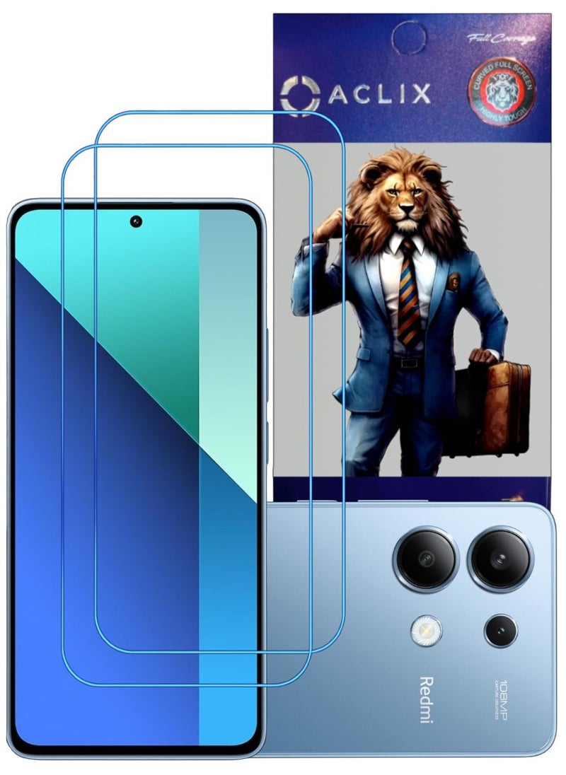 ACLIX 2 Pieces Antistatic ESD Dustproof Premium Quality High Definition Clear Tempered Glass Screen Protector Designed For Xiaomi Redmi Note 13 - Image 1